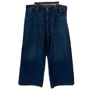 American Eagle Low-Rise Ultra Wide Leg Blue Jeans Women’s Size 18 Loose